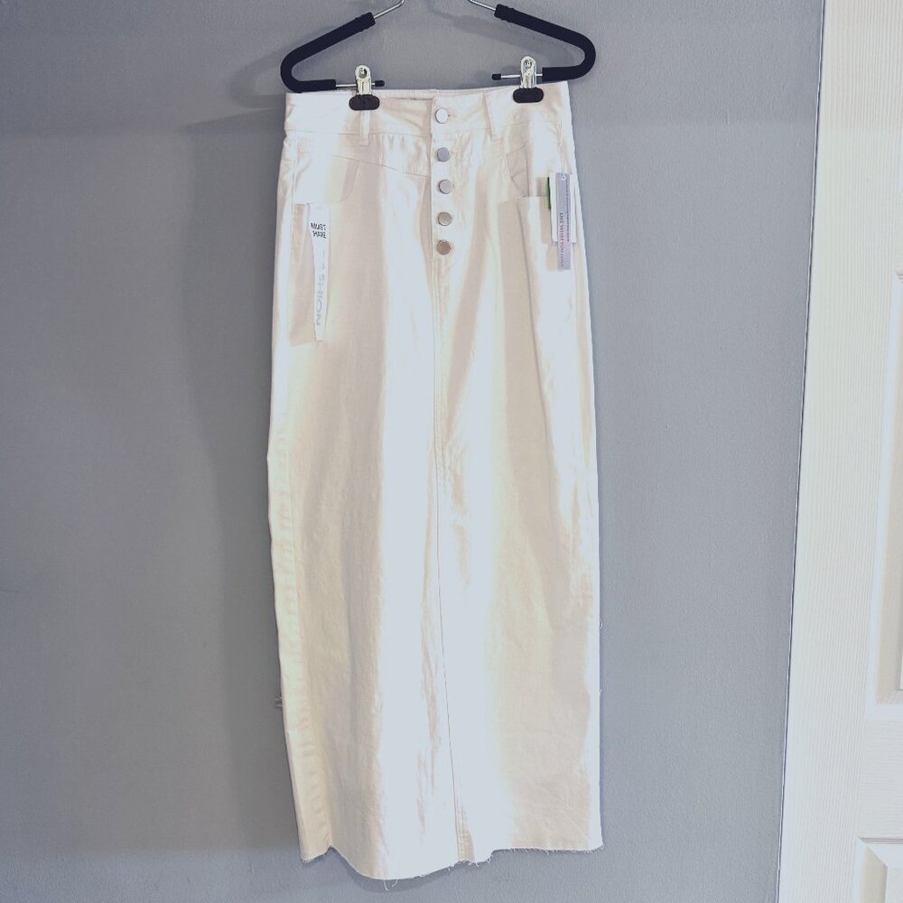 White Denim Maxi Skirt - Tinseltown